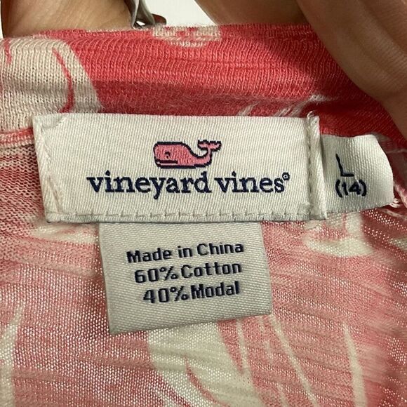 NWT Vineyard Vines Regatta Bow Top Print, color is Mai Tai, Girls Size Large/14 - Picture 7 of 10